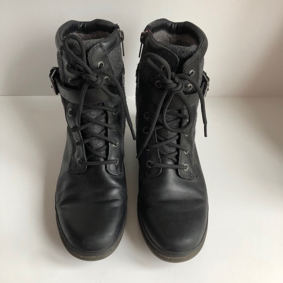 UGG® Kesey Mid-Calf Lace Up Boots Black Sz 7 - Picture 4 of 12